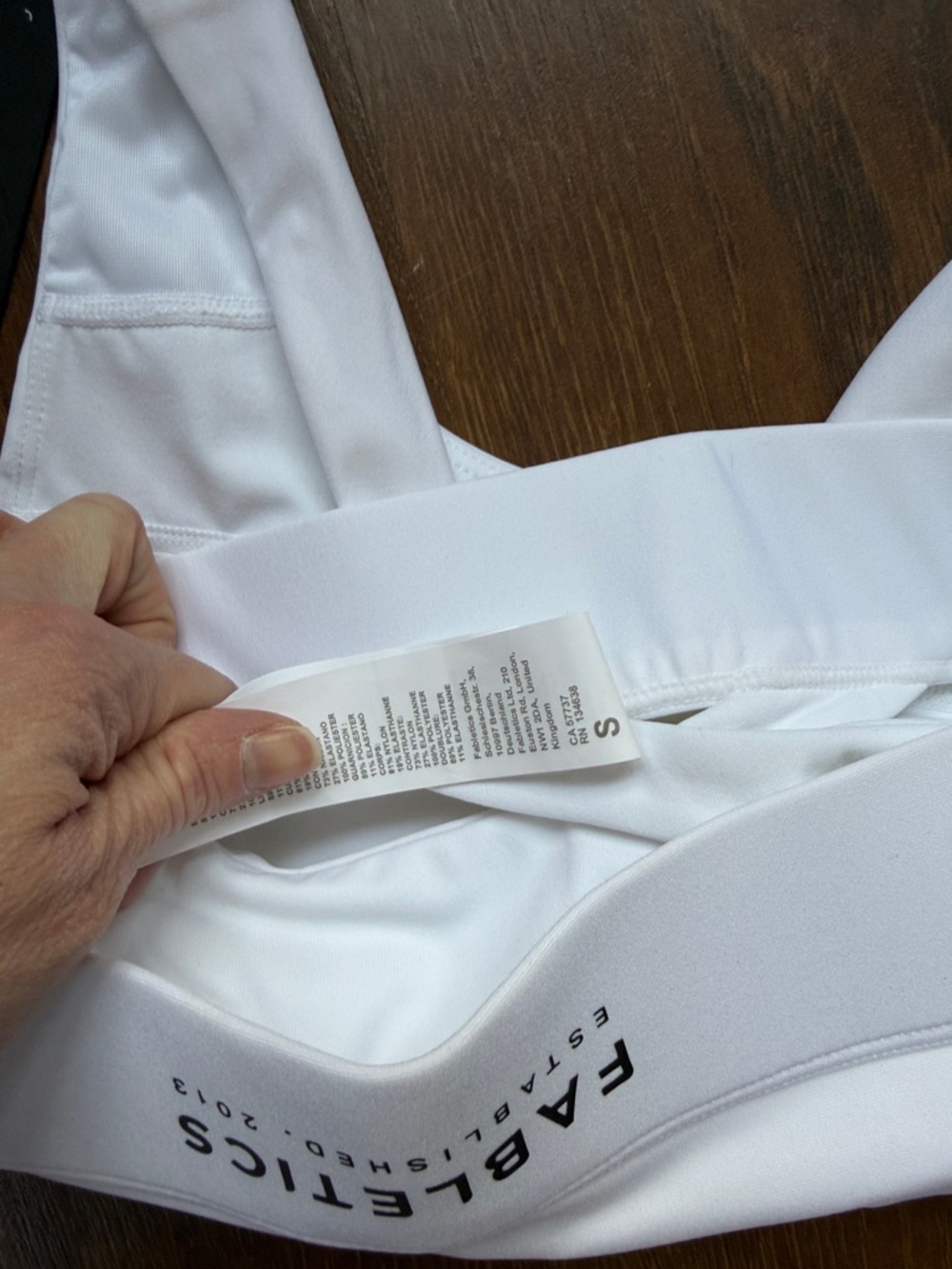 Fabletics White Padded Racerback Sports Bra - Picture 3 of 3